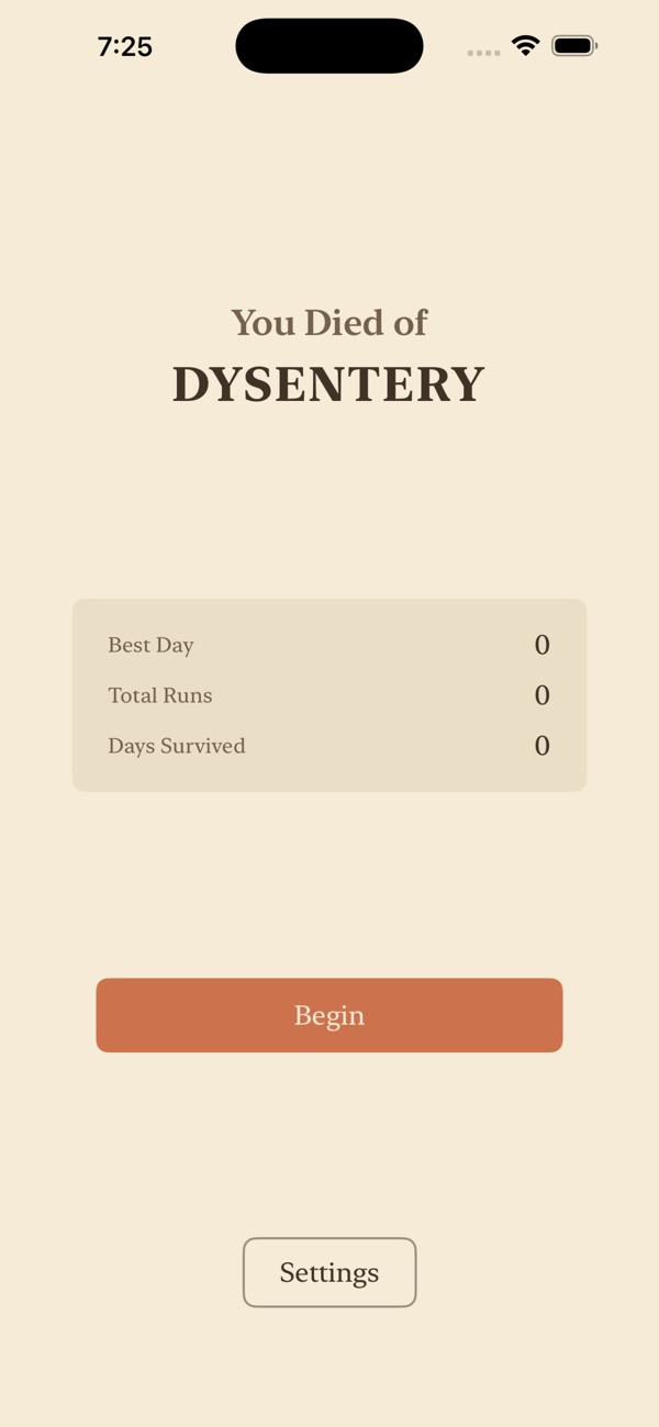 You Died of Dysentery — official App Store screenshot 2
